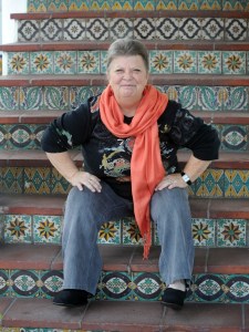 On the steps to my office building 