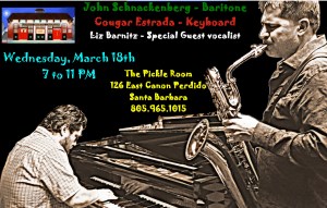 keyboard player Cougar Estrada and Sax player John Schnackenberg 