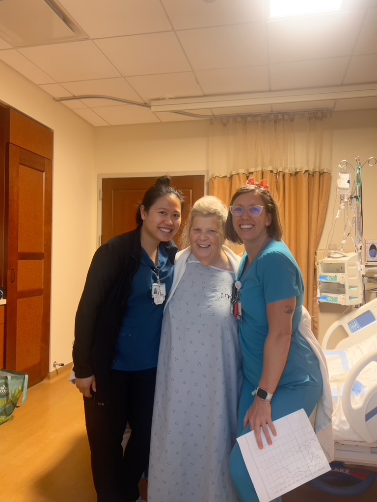 My nurses - (l to r) Rozelle and Cat with me in between. These women took such good care of me - and listened!