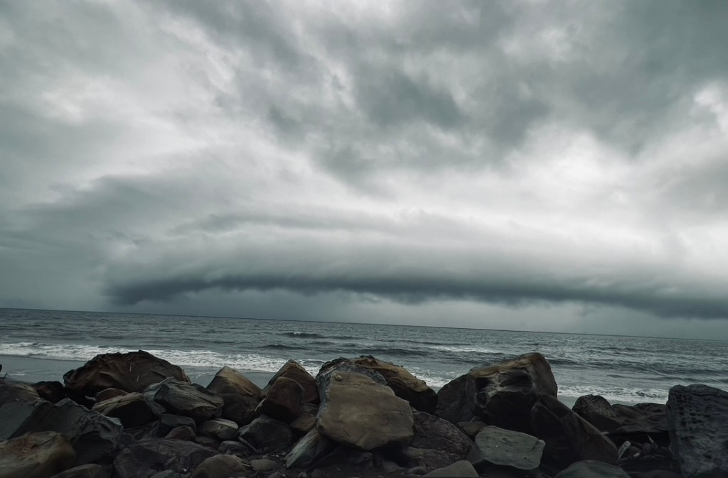 Clouds incoming from the Channel Islands towards Ventura at Emma Wood State Beach.
